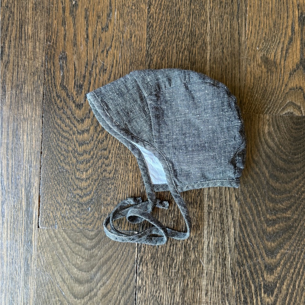 Charcoal Brimmed Baby Bonnet